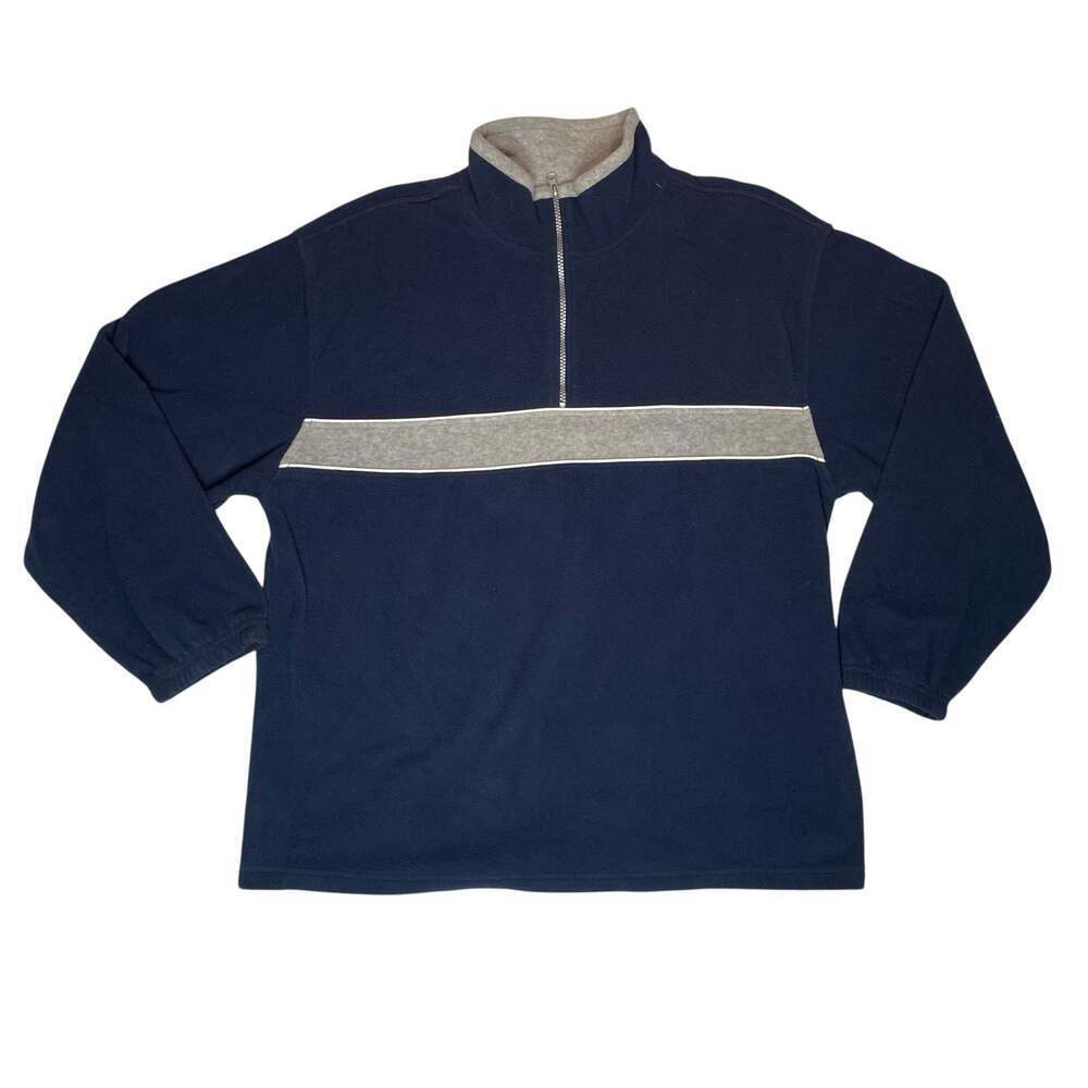Vintage Arctic Zone Fleece Pullover Men's XL Blue 1/4 Zip‎ Stripe